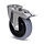 Rvs zwenkwiel met rem 125 mm - Elastisch rubber - 190 kg