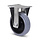 Rvs bokwiel 125 mm - Elastisch rubber - 190 kg
