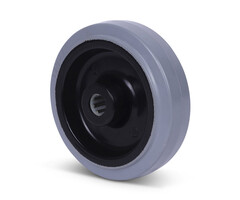 Rvs wiel 125 mm Rubber - 250 kg