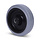 Rvs wiel 125 mm - grijs elastisch rubber - 250 kg