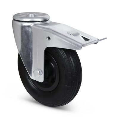 Zwenkwiel met rem 200 mm - luchtband - 75 kg