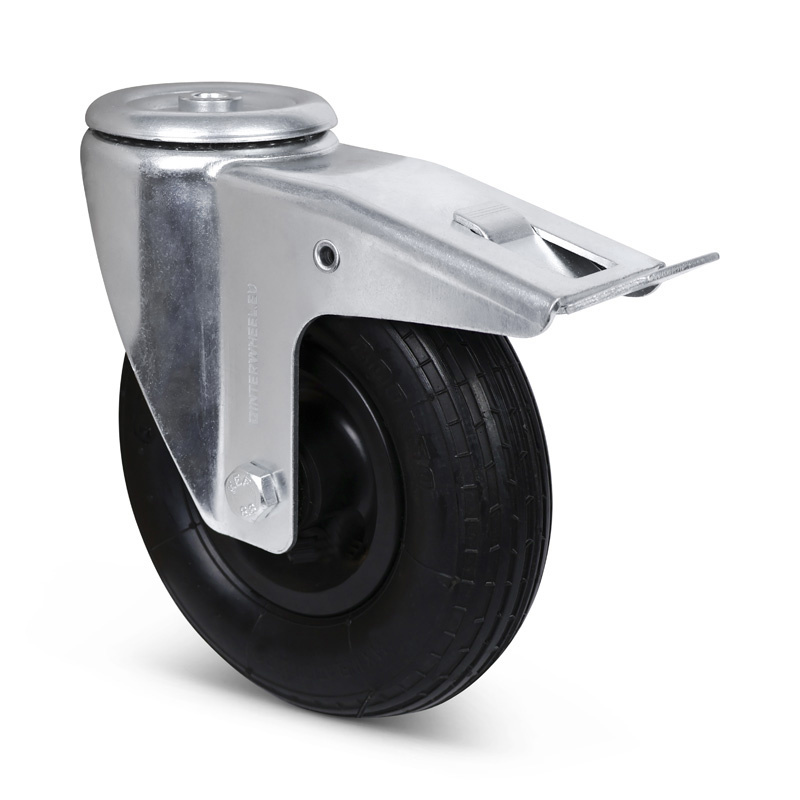 Zwenkwiel met rem 200 mm - luchtband - 75 kg