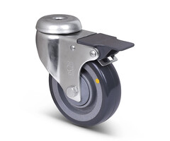 ESD Rvs zwenkwiel met rem 125 mm - 100 kg