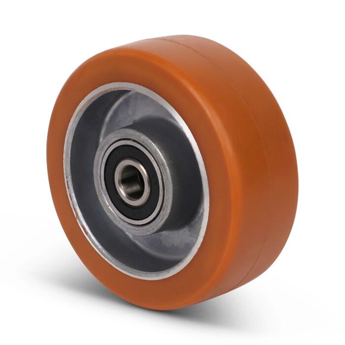 PU wiel 100 mm - kogellager asgat 12 mm - 350 kg