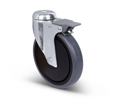 Apparaten zwenkwiel met rem zwart 150 mm - 100 kg