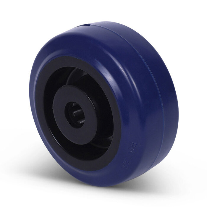 Rubber wiel 80 mm - rollager asgat 12 mm - 110 kg