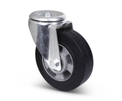 Elastisch rubber zwenkwiel 160 mm - 300 kg