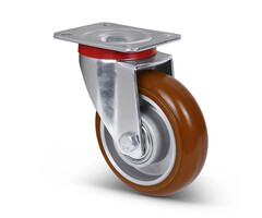 Gebolleerd PU zwenkwiel 125 mm - 310 kg
