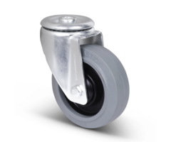 Elastisch rubber zwenkwiel 100 mm  - 160 kg