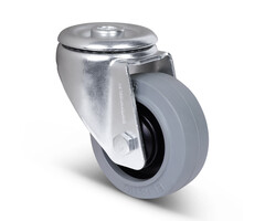 Elastisch rubber zwenkwiel 80 mm  - 110 kg