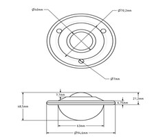 Stalen kogelpot 40 mm - 110 kg - kunststof kogelrol