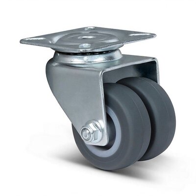 Dubbel zwenkwiel 50 mm - plaat - 80 kg