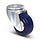 Blauw rubber zwenkwiel 80 mm - 110 kg