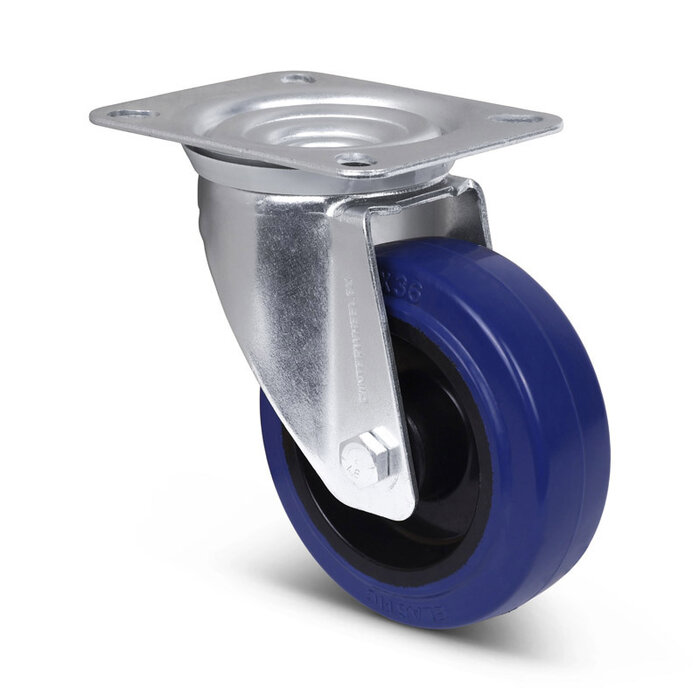 Rubber zwenkwiel 100 mm - rollager - 160 kg