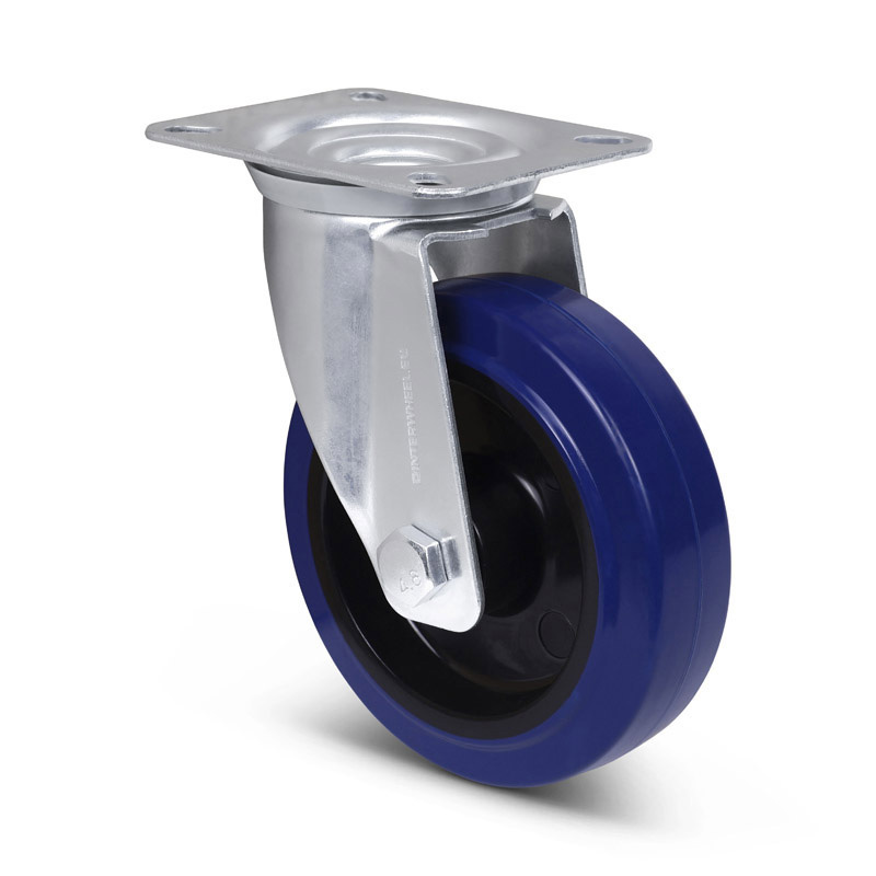 Rubber zwenkwiel 125 mm - rollager - 220 kg