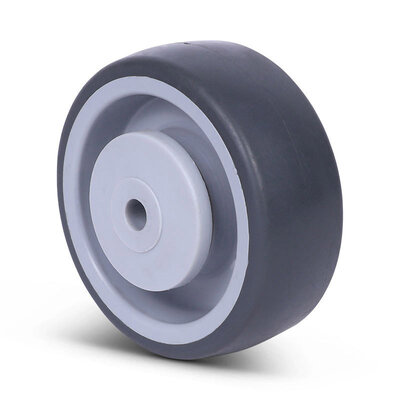 Rubber wiel 80 mm - kogellager asgat 8 mm - 80 kg