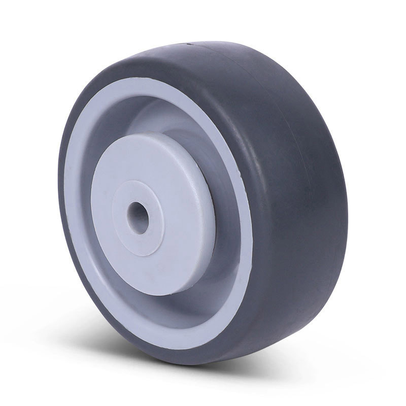 Rubber wiel 80 mm - kogellager asgat 8 mm - 80 kg