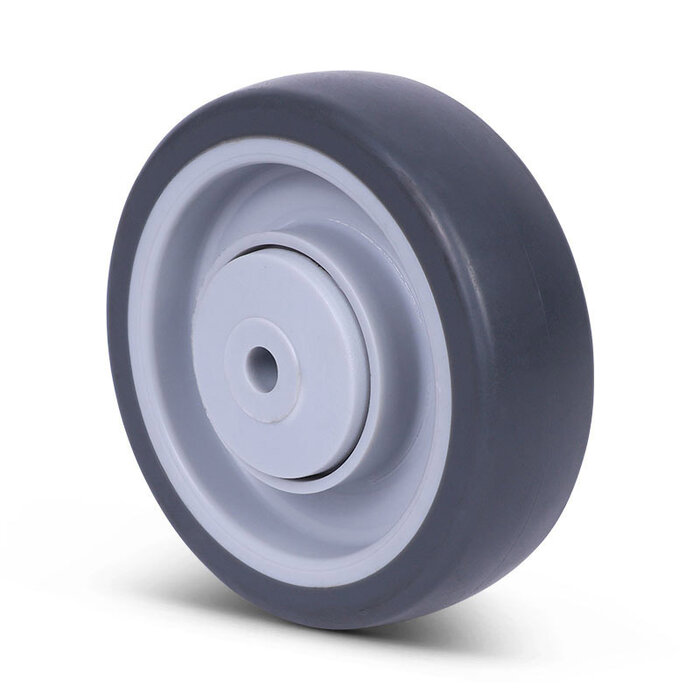 Rubber wiel 100 mm - kogellager asgat 8 mm - 100 kg
