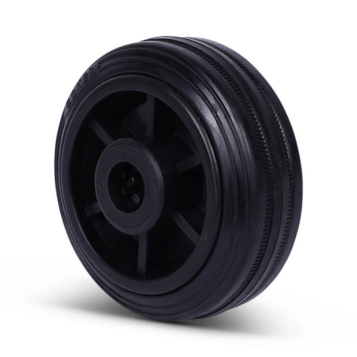 Rubber wiel 80 mm - rollager asgat 12 mm - 50 kg