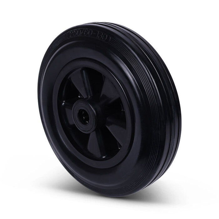 Rubber wiel 200 mm - rollager asgat 20 mm - 205 kg