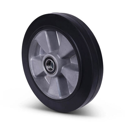 Rubber wiel 300 mm - kogellager asgat 30 mm - 650 kg