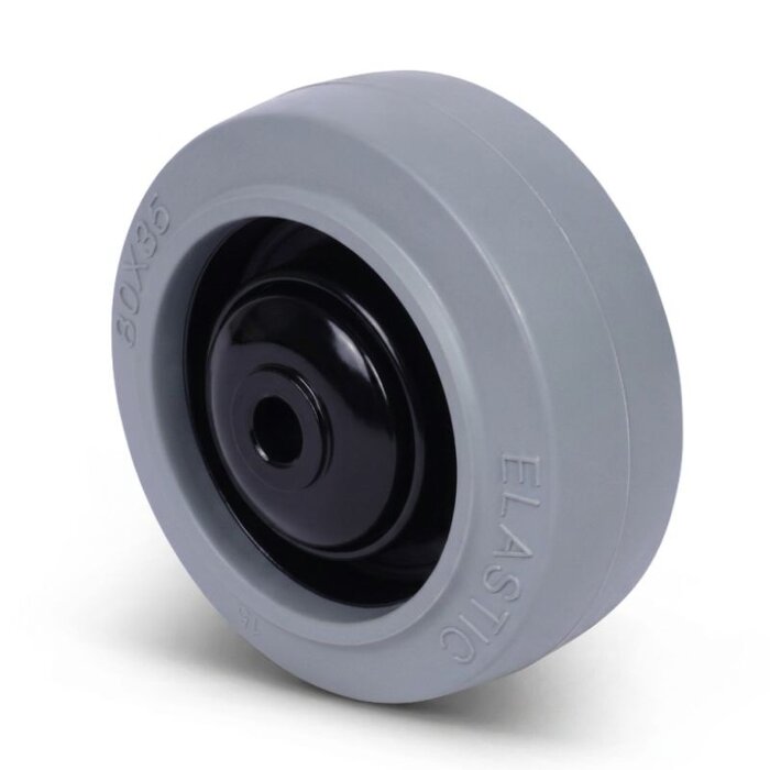 Rubber wiel 80 mm - kogellager asgat 8 mm - 110 kg
