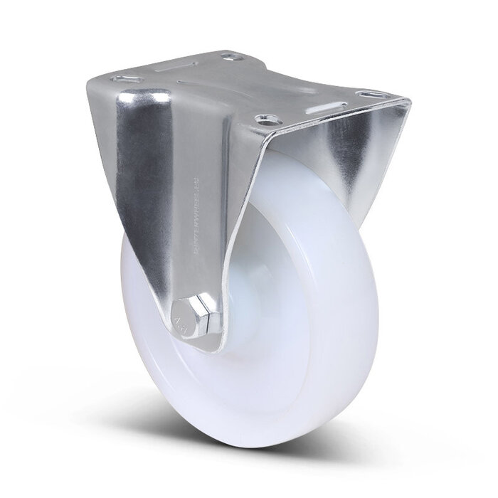 Nylon bokwiel 125 mm - rollager - 200 kg