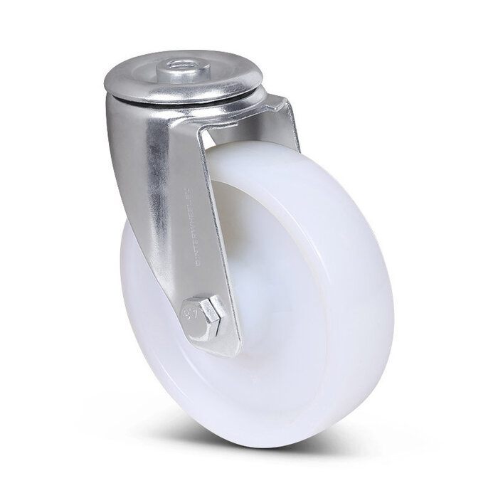 Nylon zwenkwiel 125 mm - rollager - 200 kg