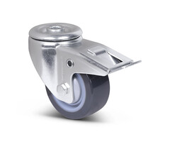 PU zwenkwiel met rem 80 mm - 120 kg