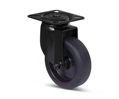Zwart zwenkwiel 75 mm - 75 kg