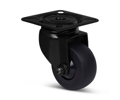 Zwart zwenkwiel 50 mm - kogellager - 50 kg