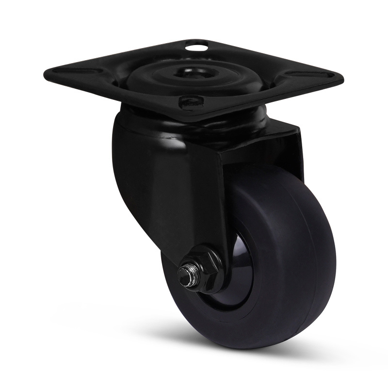 Zwart zwenkwiel 50 mm - kogellager - plaat - 50 kg