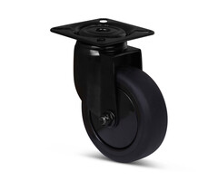 Zwart zwenkwiel 75 mm - kogellager - 75 kg