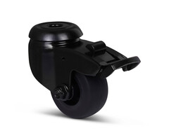 Zwart zwenkwiel met rem 50 mm - 50 kg
