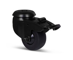 Zwart zwenkwiel met rem 50 mm - kogellager - 50 kg