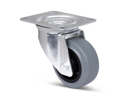 Elastisch rubber zwenkwiel 80 mm - 110 kg