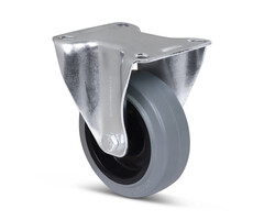Elastisch rubber bokwiel 100 mm - 160 kg