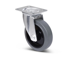 Elastisch rubber zwenkwiel 125 mm - 220 kg