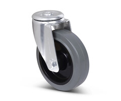 Elastisch rubber zwenkwiel 125 mm - 220 kg