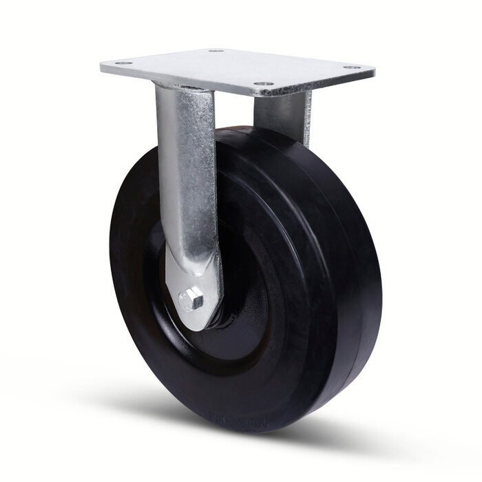 Zwaarlast elastisch rubber bokwiel 250 mm - 1000 kg