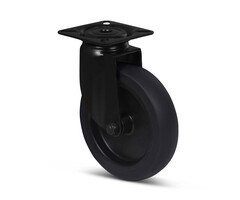 Zwart zwenkwiel 100 mm - 80 kg
