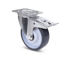 PU zwenkwiel met rem 160 mm - 350 kg