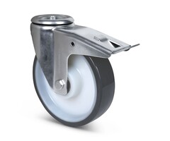 PU zwenkwiel met rem 200 mm - 400 kg