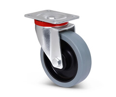 Elastisch rubber zwenkwiel 125 mm - 250 kg