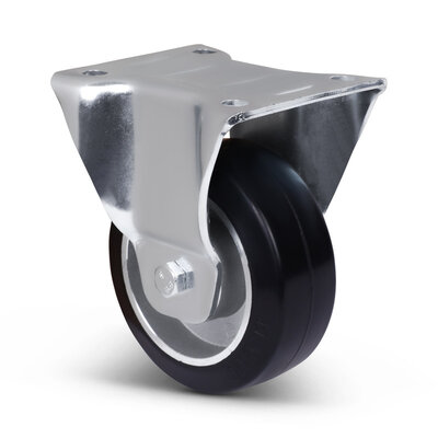 Rubber bokwiel 100 mm - kogellager - 180 kg