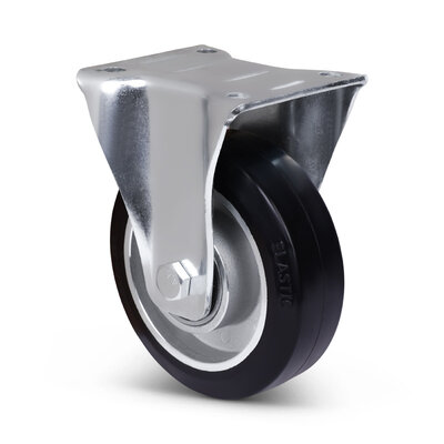 Rubber bokwiel 125 mm - kogellager - 250 kg