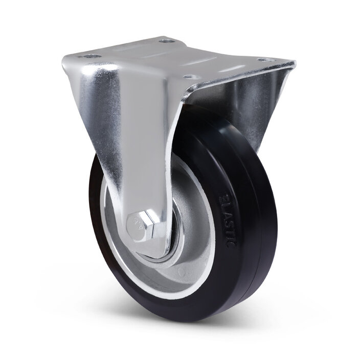 Rubber bokwiel 125 mm - kogellager - 250 kg