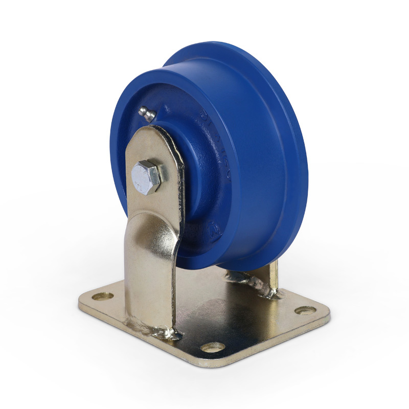 Bokwiel met flens 125 mm - gietijzer - 1000 kg