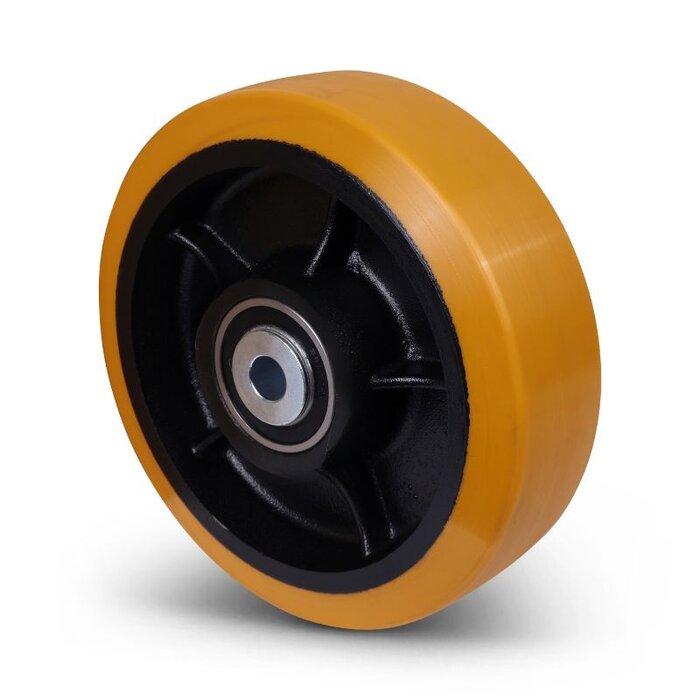 PU wiel 250 mm - kogellager asgat 35 mm - 2500 kg