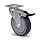 ESD Rubber zwenkwiel met rem 100 mm - 70 kg